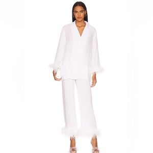 Sleeper White Feather Trim Pajama Set